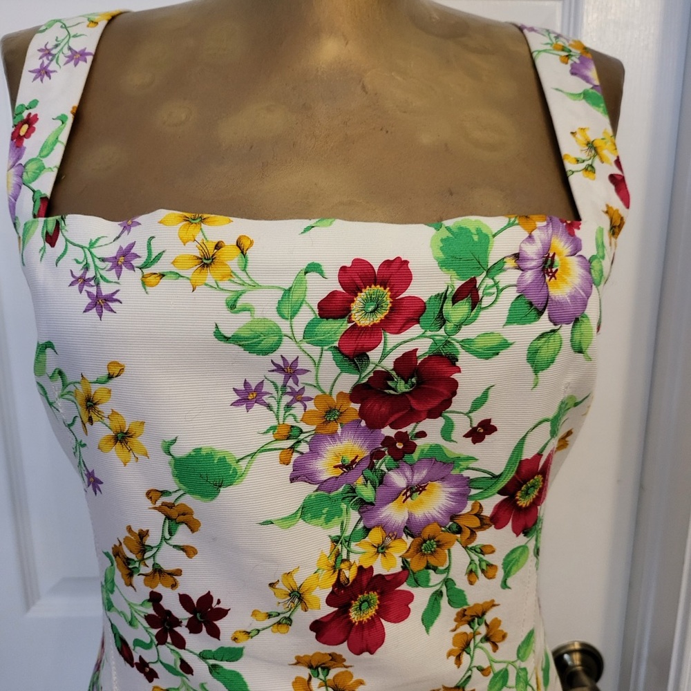 Dolce & Gabbana White Floral Sleeveless Dress 42